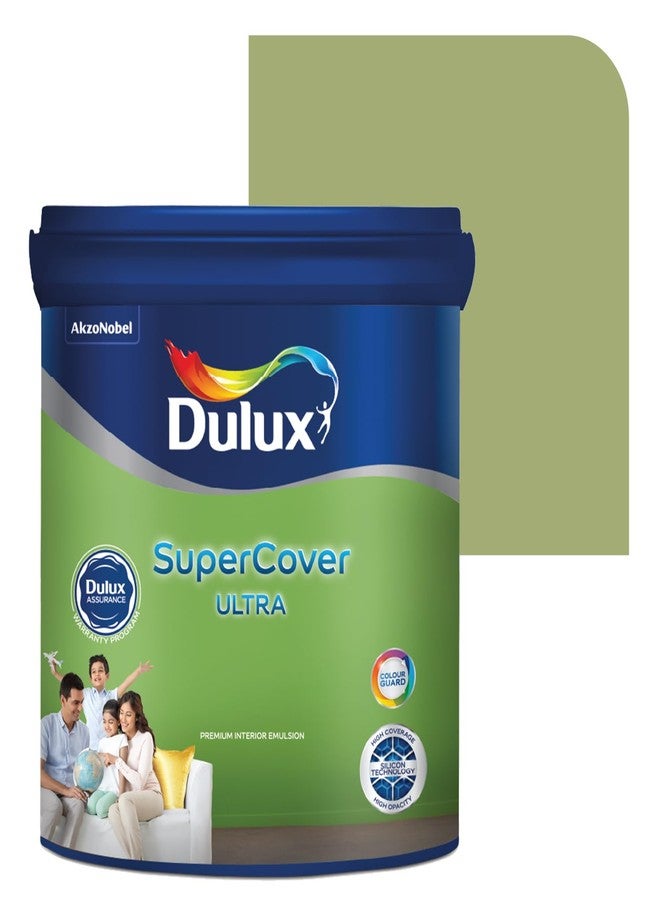 Dulux SuperCover Ultra - Premium Interior Emulsion Paint For Walls and Ceilings | Smooth Matte Finish | Durable, Long-Lasting Paint with Extra Coverage, Lime (1L, Precious Jasper, 4 Years Warranty) - Image 1